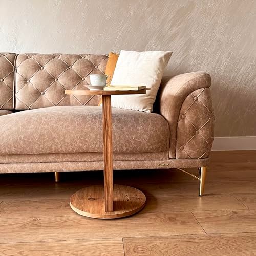 C-Shaped-Round-End-Table-with-Rolling-Wheels-A-Movable-Space-Saving-Side-Table-Perfect-for-Sofas-Living-Rooms-Bedside-Areas-and-Optimizing-Small-Living-Spaces-Brown-0-1