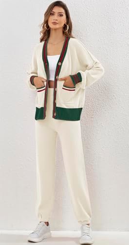 ETCYY-NEW-Womens-2-Piece-Outfit-Lounge-Set-Trendy-Cardigan-Sweater-Pants-Sets-V-Neck-Button-Pocket-Knit-Matching-Loungewear-0-1