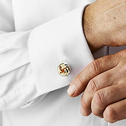 HAWSON-Knot-Cufflinks-and-Shirt-Studs-for-Men-in-Gold-or-Silver-Tone-Matching-with-White-and-Black-Tuxedo-Suitable-for-Wedding-Day-or-Formal-Occasion-0-1