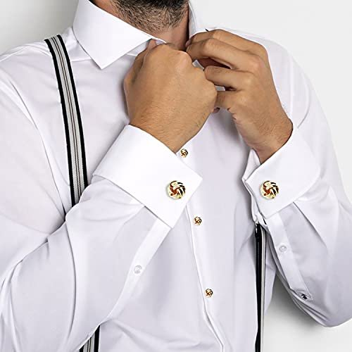 HAWSON-Knot-Cufflinks-and-Shirt-Studs-for-Men-in-Gold-or-Silver-Tone-Matching-with-White-and-Black-Tuxedo-Suitable-for-Wedding-Day-or-Formal-Occasion-0-2