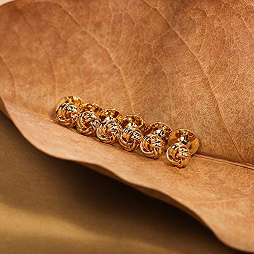 HAWSON-Knot-Cufflinks-and-Shirt-Studs-for-Men-in-Gold-or-Silver-Tone-Matching-with-White-and-Black-Tuxedo-Suitable-for-Wedding-Day-or-Formal-Occasion-0-3