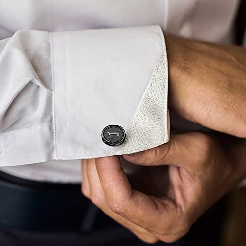 ORAZIO-Cufflinks-For-Men-Engraved-Initials-Cufflinks-Silver-Black-Set-Stainless-Steel-Tuxedo-Shirt-Cuff-Links-Letter-Alphabet-A-Z-Gift-With-Box-For-WeddingDadGroomGroommenHusband-0-1