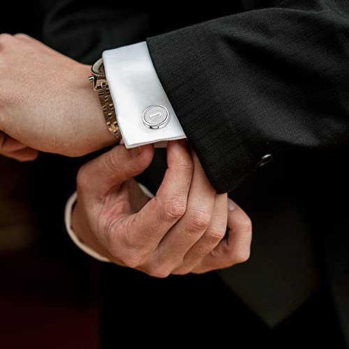 ORAZIO-Cufflinks-For-Men-Engraved-Initials-Cufflinks-Silver-Black-Set-Stainless-Steel-Tuxedo-Shirt-Cuff-Links-Letter-Alphabet-A-Z-Gift-With-Box-For-WeddingDadGroomGroommenHusband-0-2